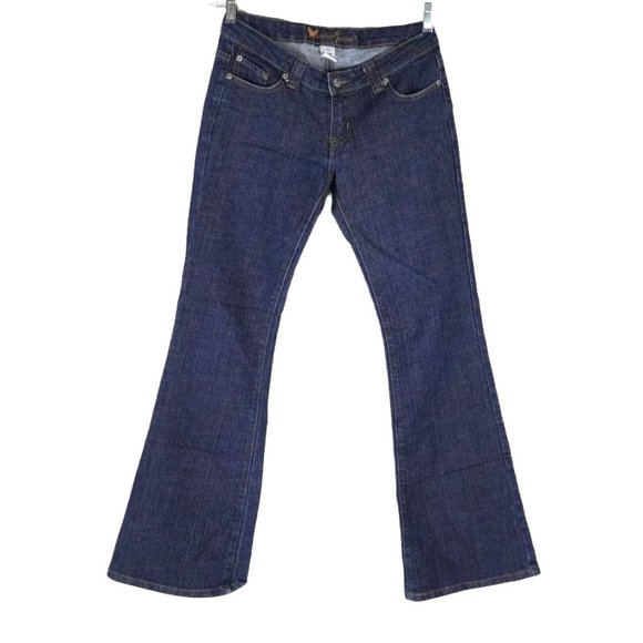 Wet Seal Jeans Juniors Size 7 Low Rise Flare Bootcut Stretch Blue Denim - Picture 4 of 10